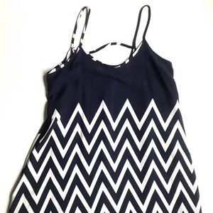 Navy Chevron Swing Dress